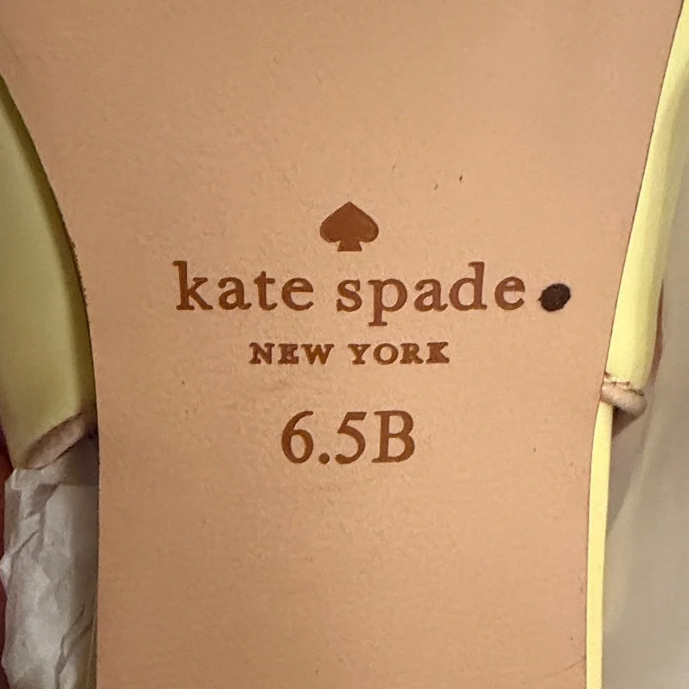 Kate Spade "Antibes" Sling Back Pointed Toe Flat in Lemon Sorbet 6.5 NEW - Picture 6 of 15